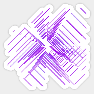 Galaxy space geometric purple black Sticker